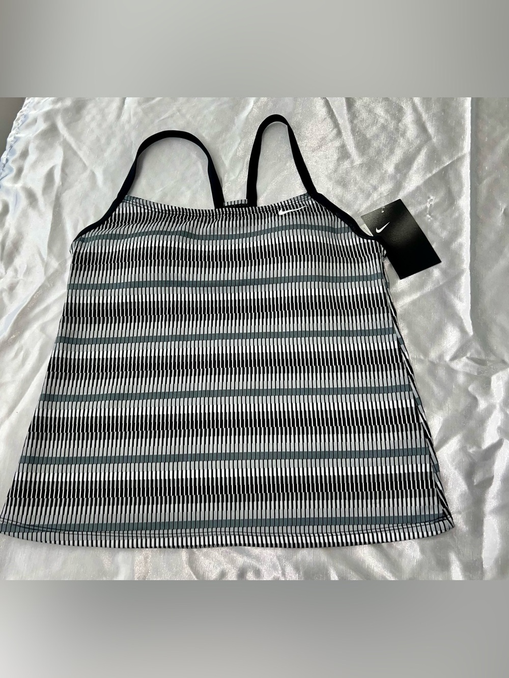 Nike Women’s Black & White Striped Racerback Tank